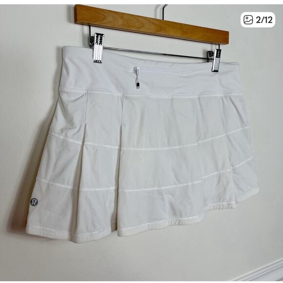 LULULEMON WHITE PACE RIVAL Tennis Skort With Shorts Size: 10 - Picture 3 of 5